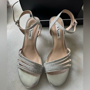Nina Silver Strappy Sandals